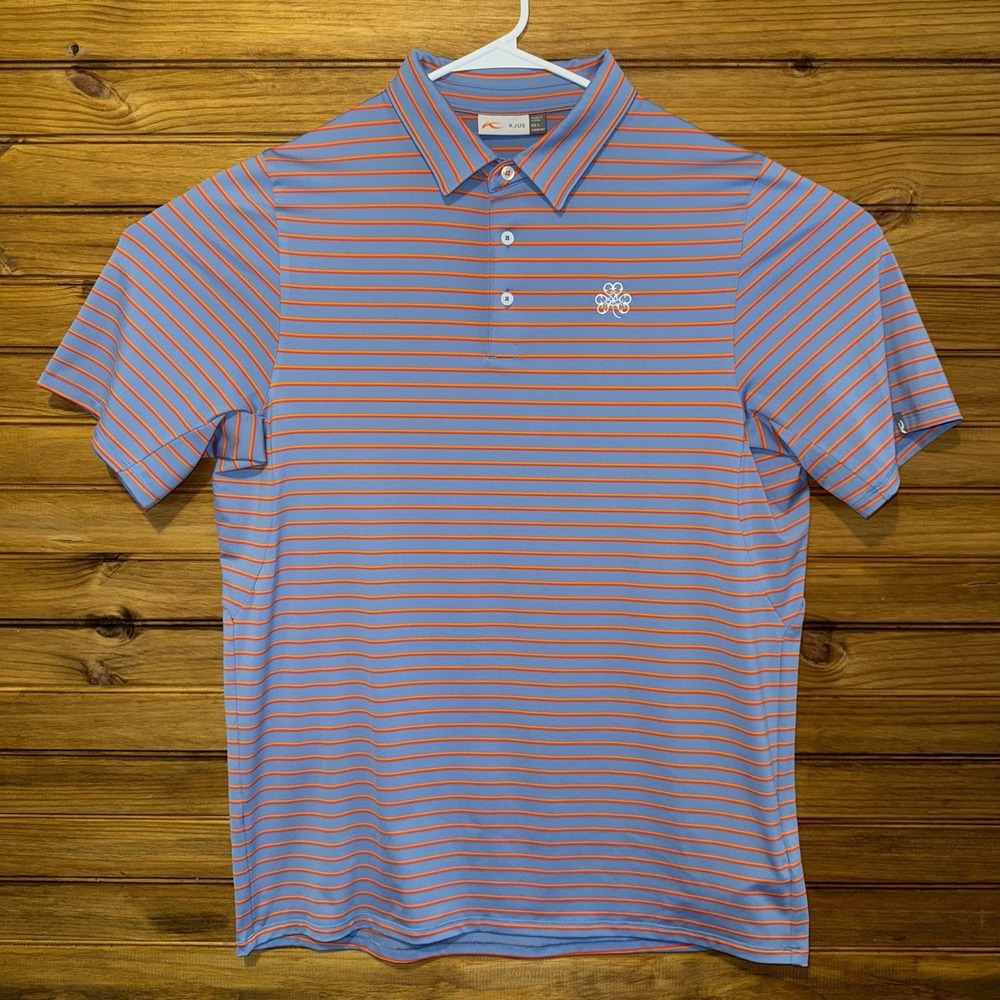 KJUS Polo Shirt Men Size Large 52 Grey UPF 50+ Sport Fit Performance Golf Active